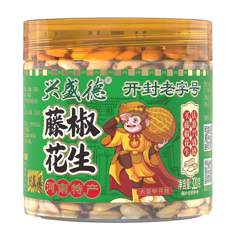 兴盛德藤椒花生320克罐装
